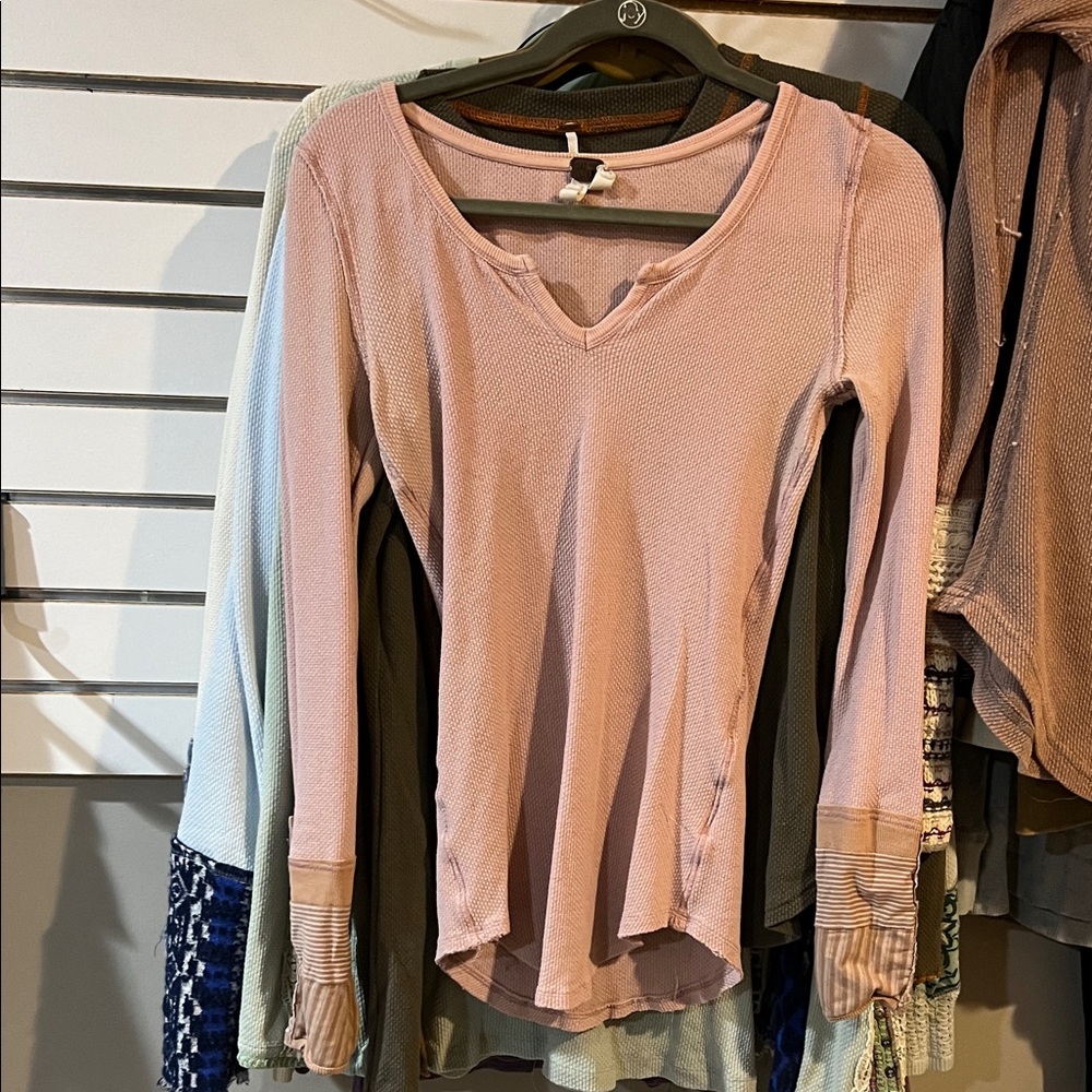 We The Free Light Pink Long Sleeve Tee